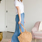 Meadow Drawstring Waist Chambray Long Denim Jean Skirt - FINAL SALE Skirts