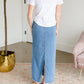 Meadow Drawstring Waist Chambray Long Denim Jean Skirt - FINAL SALE Skirts