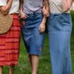 Meadow Drawstring Waist Chambray Long Denim Jean Skirt - FINAL SALE Skirts