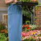 Meadow Drawstring Waist Chambray Long Denim Jean Skirt - FINAL SALE Skirts
