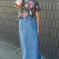 Meadow Drawstring Waist Chambray Long Denim Jean Skirt - FINAL SALE Skirts