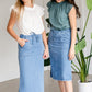 Meadow Drawstring Waist Chambray Long Denim Jean Skirt - FINAL SALE Skirts