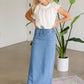 Meadow Drawstring Waist Chambray Long Denim Jean Skirt - FINAL SALE Skirts