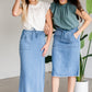 Meadow Drawstring Waist Chambray Long Denim Jean Skirt - FINAL SALE Skirts