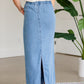 Meadow Drawstring Waist Chambray Long Denim Jean Skirt - FINAL SALE Skirts