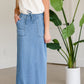 Meadow Drawstring Waist Chambray Long Denim Jean Skirt - FINAL SALE Skirts
