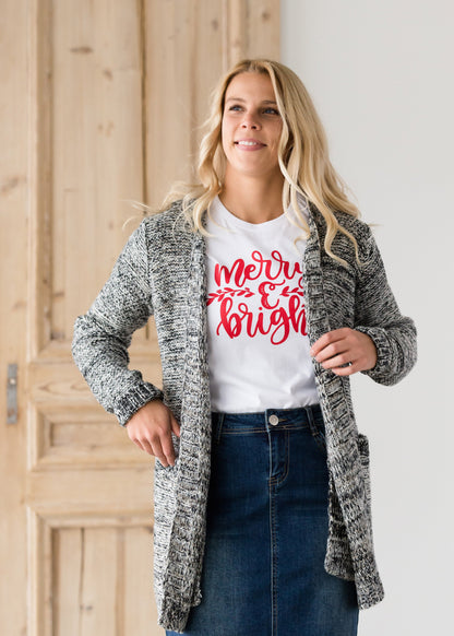 Merry & Bright Christmas Graphic Tee Tops