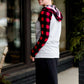 Merry Christmas Plaid Hoodie in red and black