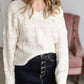 Metallic Plaid V-Neck Dolman Sleeve Sweater Tops Pinch