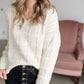 Metallic Plaid V-Neck Dolman Sleeve Sweater Tops Pinch