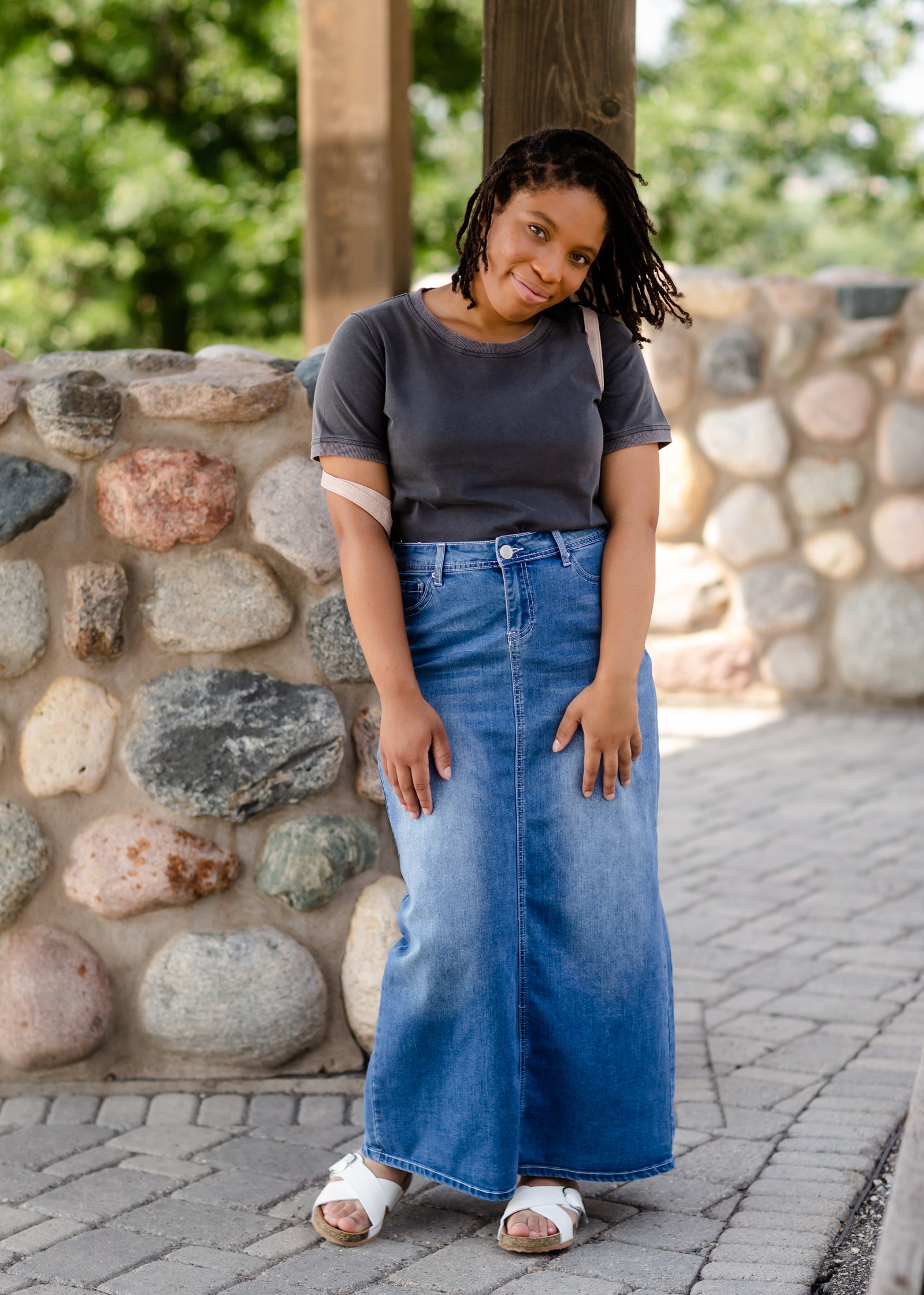 Mia Medium Denim Long Jean Skirt - FINAL SALE Skirts