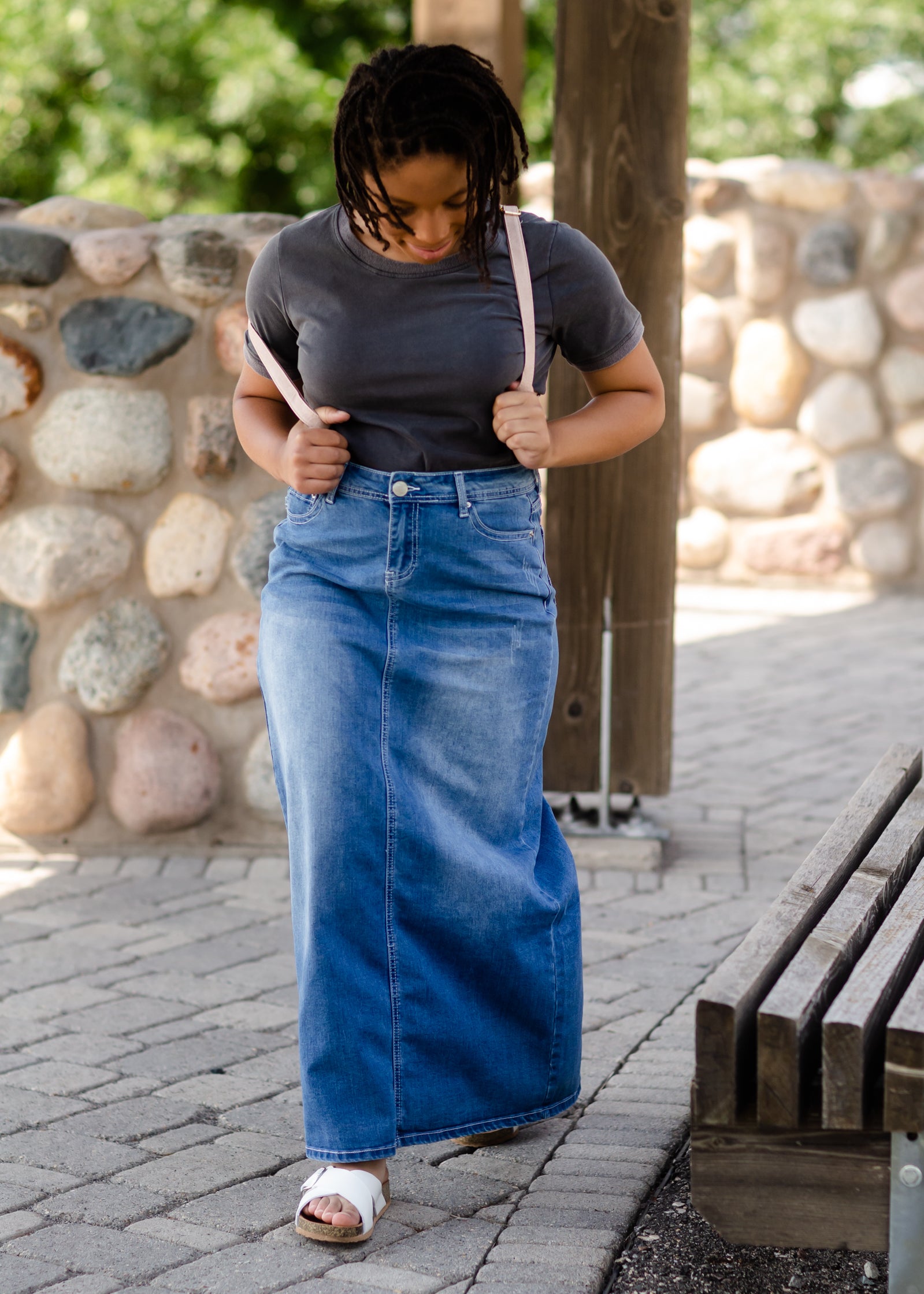 Mia Medium Denim Long Jean Skirt - FINAL SALE Skirts