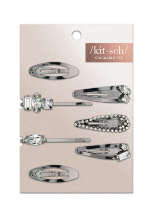 Micro Stackable Snap Clips Set Accessories Kitsch Hematite