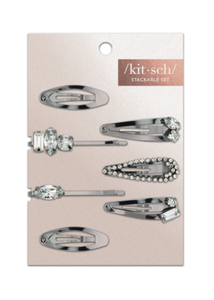 Micro Stackable Snap Clips Set Accessories Kitsch Hematite