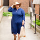 Midi Swim Dress with 1/4 Front Zipper Tops
