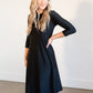 Midi Swim Dress with 1/4 Front Zipper Tops