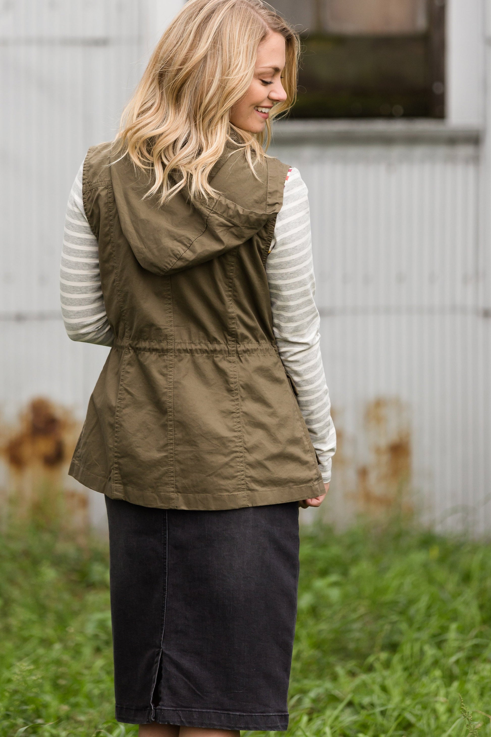 Military Style Hooded Cargo Vest - FINAL SALE Tops