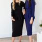 Mindy Black Straight Fit Midi Dress - FINAL SALE Dresses