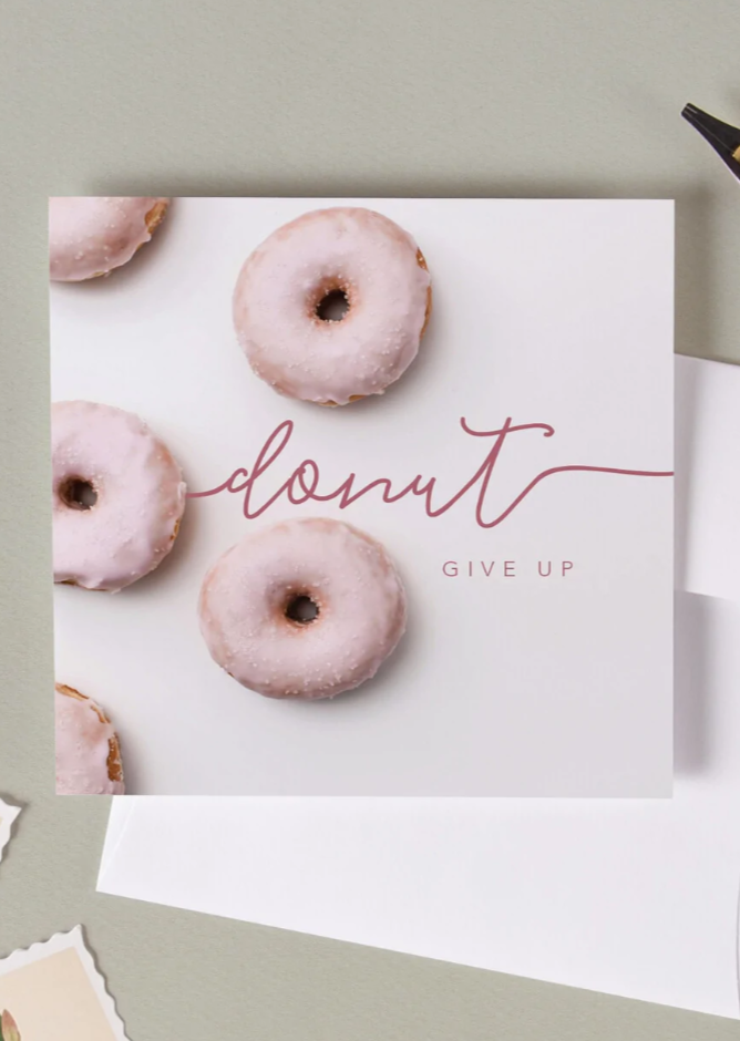 Mini Greeting Cards Gifts Donut Give Up