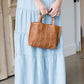perforated mini tote with coin purse