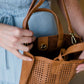 perforated mini tote with coin purse