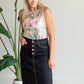 Mint Floral Sleeveless Top - FINAL SALE Tops