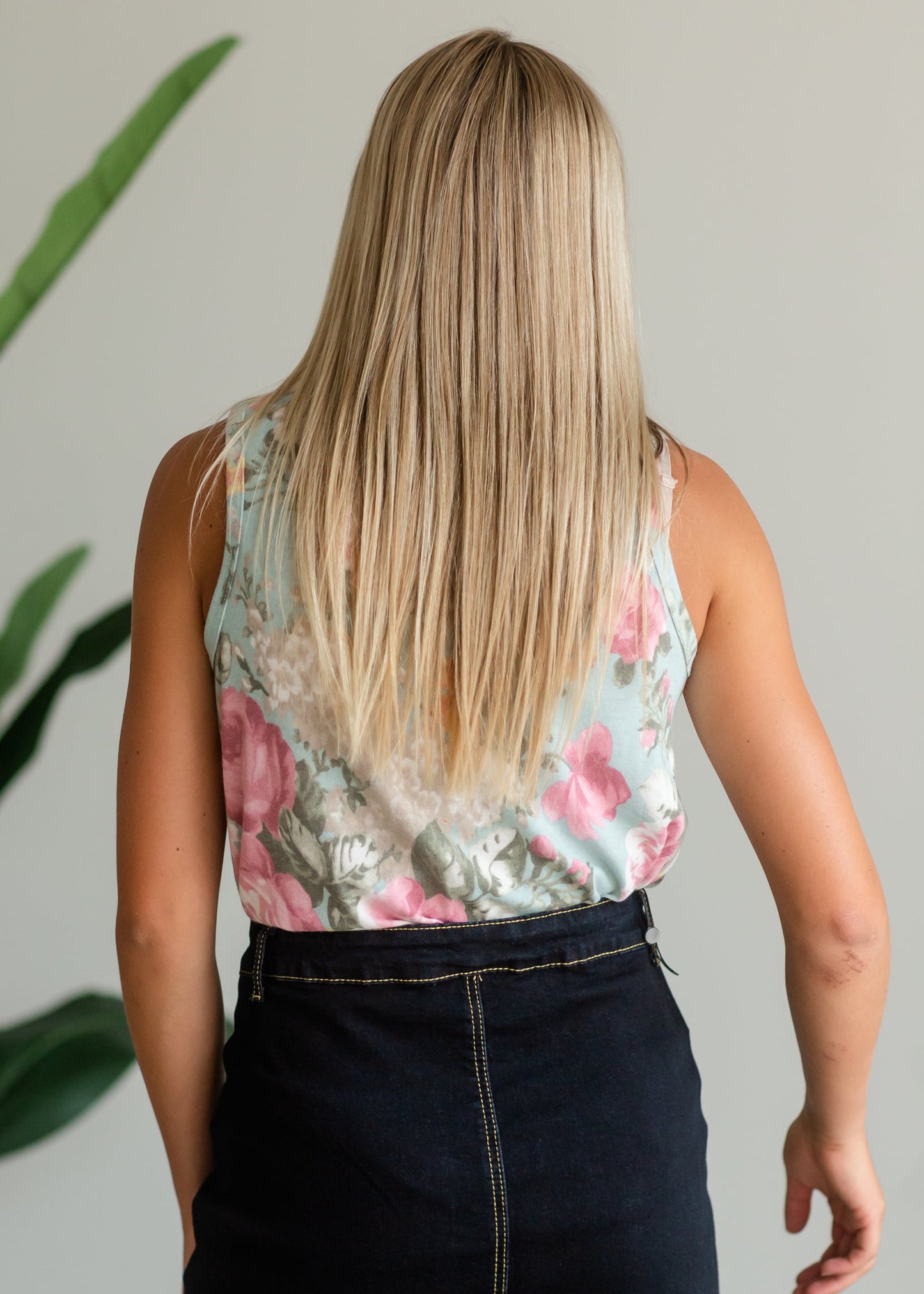 Mint Floral Sleeveless Top - FINAL SALE Tops