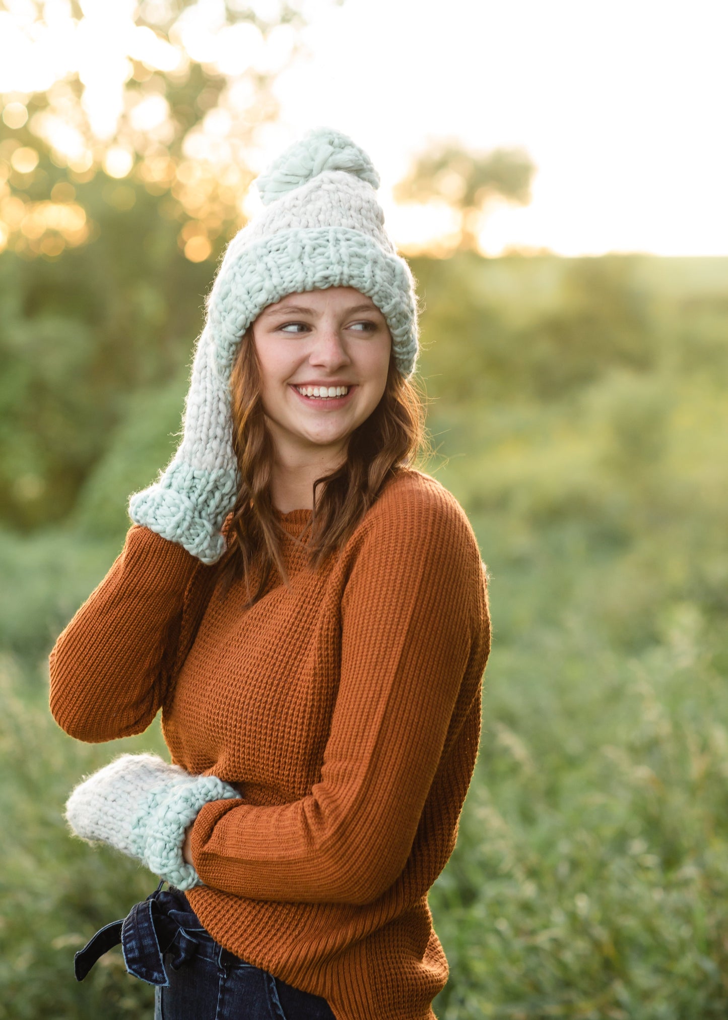 Mint Mango Yarn Pom Pom Hat - FINAL SALE Accessories