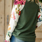 Mixed Floral Loose Turtleneck Tops