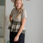Mixed Print Babydoll Top Shirt Paper Crane