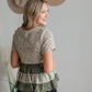 Mixed Print Babydoll Top Shirt Paper Crane