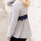 Women's modest navy lace heather gray sweatshirt
