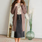 Mocha Open Front Long Sleeve Cardigan Shirt Staccato