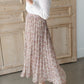 Mocha Pleated Ditsy Print Skirt Skirts Wishlist