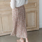 Mocha Pleated Ditsy Print Skirt Skirts Wishlist
