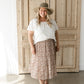 Mocha Pleated Ditsy Print Skirt Skirts Wishlist