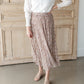 Mocha Pleated Ditsy Print Skirt Skirts Wishlist