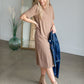 Mocha Short Sleeve Ribbed T-Shirt Midi Dress Dresses Pologram