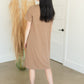 Mocha Short Sleeve Ribbed T-Shirt Midi Dress Dresses Pologram