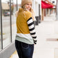 Mock Neck Color Block Striped Top - FINAL SALE Tops
