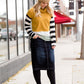 Mock Neck Color Block Striped Top - FINAL SALE Tops