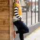 Mock Neck Color Block Striped Top - FINAL SALE Tops