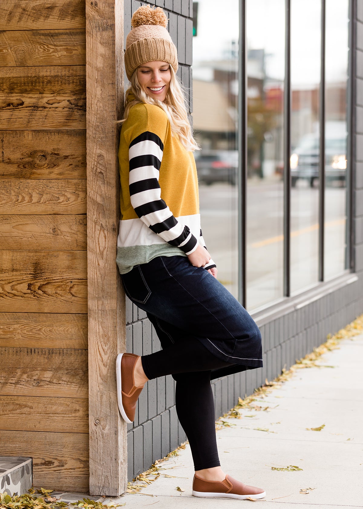 Mock Neck Color Block Striped Top - FINAL SALE Tops
