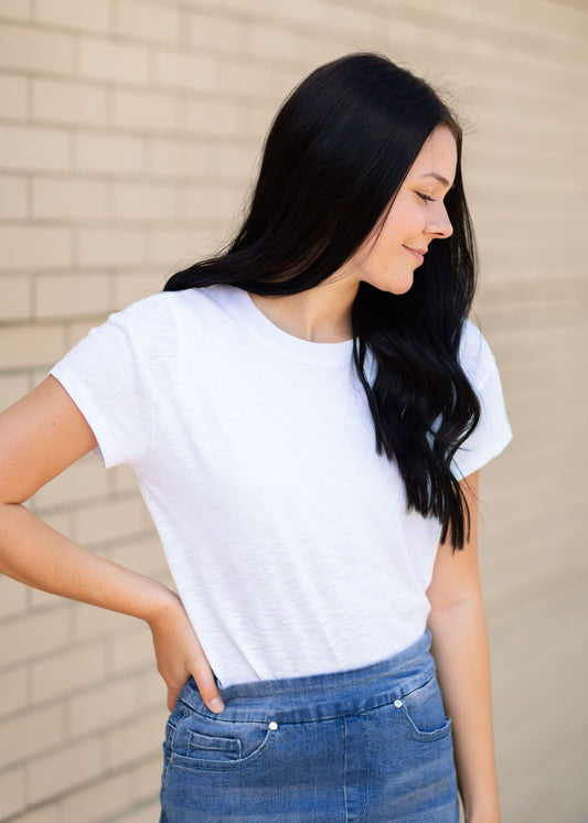Modern Slub Tee Tops White / XS