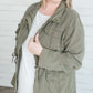 Modest Olive Cargo Jacket | Cinch Waist Layering Essentials