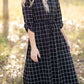 Monica Black Windowpane Midi Dress Dresses Inherit