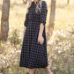 Monica Black Windowpane Midi Dress Dresses Inherit