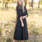 Monica Black Windowpane Midi Dress Dresses Inherit