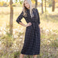 Monica Black Windowpane Midi Dress Dresses Inherit