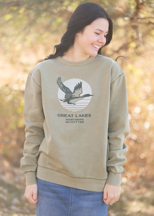 Moss Horizon Long Sleeve Crewneck Sweatshirt Tops